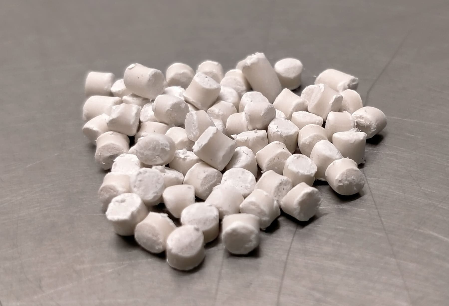 White plastic pellets